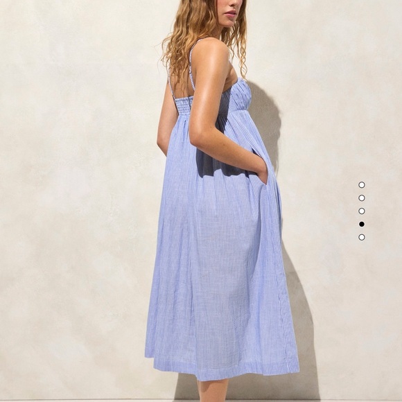 J.Crew Airy Gauze Empire Waist midi dress in stripe (medium) - Picture 4 of 7